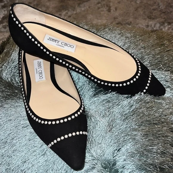 Jimmy Choo Black Suede Romy studded